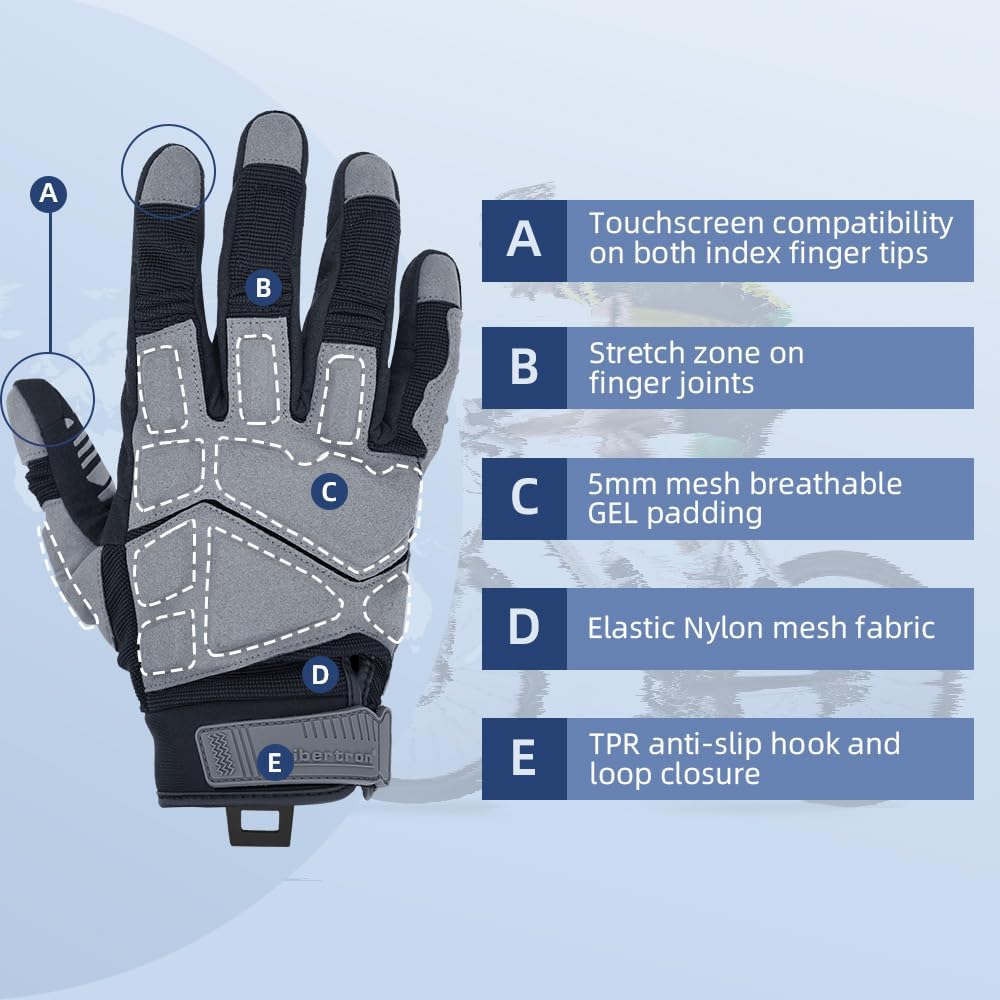Dirt bike riding gloves suitable for trail and off-road use