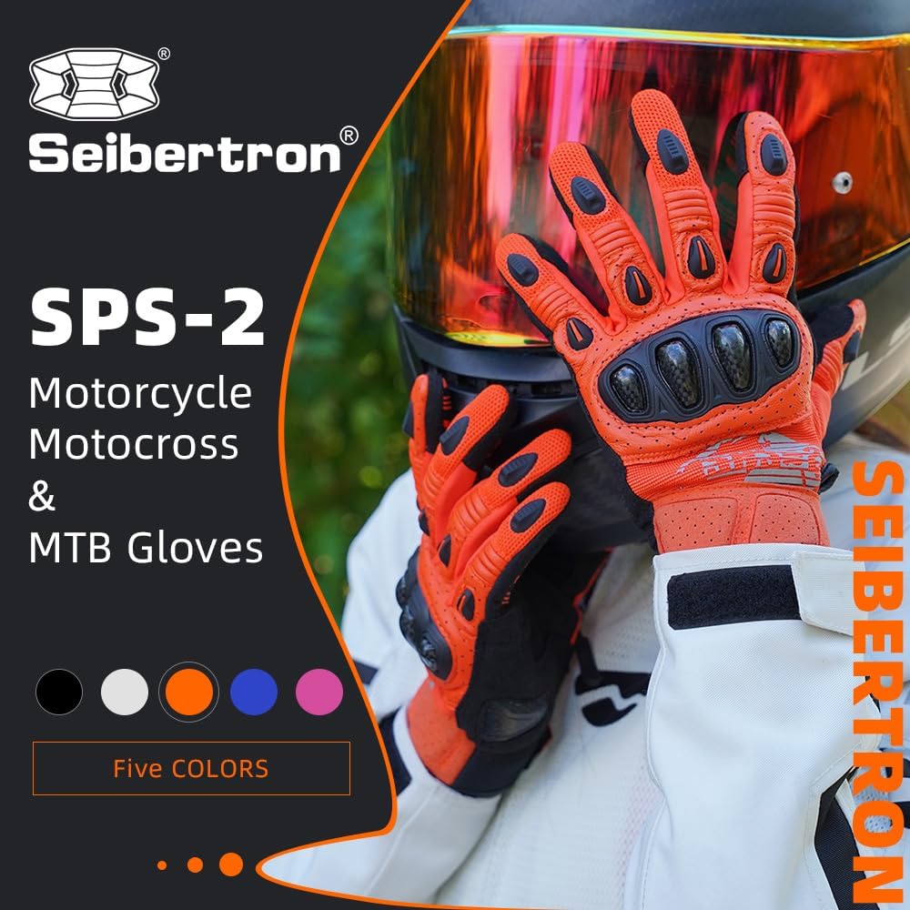 Seibertron Youth SPS - 2/SPS - 5 Unisex Touchscreen Motorcycle Gloves for Road Racing and MTB Sports - Seibertron