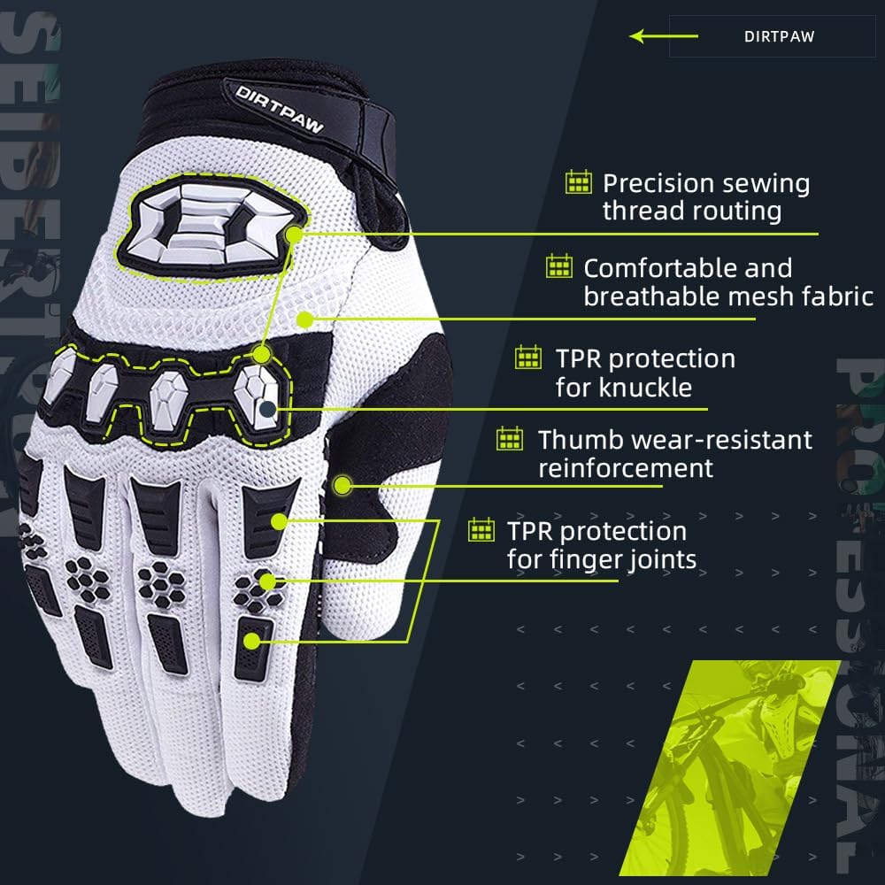white mx gloves