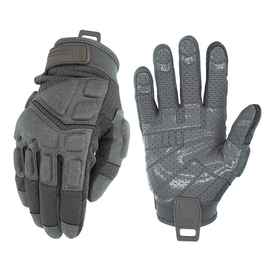 color:grey | Seibertron S.O.L.A.G 2.0 Grey gloves front and palm view
