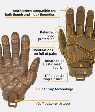 Seibertron成人或青少年S.O.L.A.G运动户外防水全指及半指触屏手套
