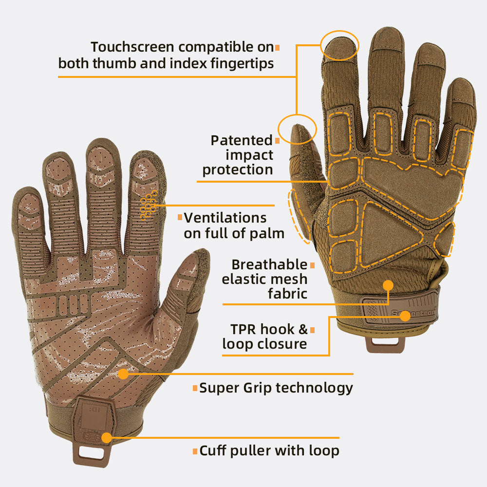 Seibertron Adult Or Youth S.O.L.A.G 2.0 Breathable Sports Outdoor Water Resistant Full Finger Touchscreen Gloves