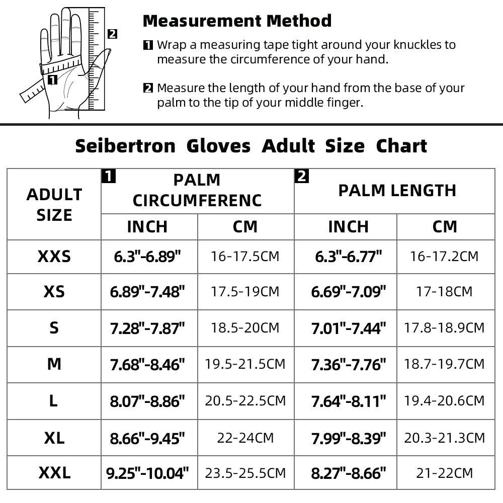 Seibertron Adult Or Youth S.O.L.A.G 2.0 Breathable Sports Outdoor Water Resistant Full Finger Touchscreen Gloves