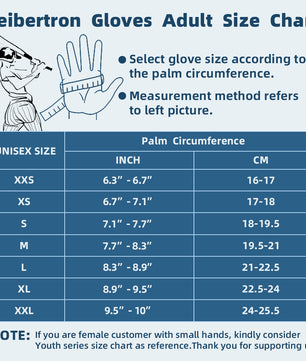 Seibertron Adult S.P.B.G 2.0 Baseball/Softball Batting Super Grip and Protective Gloves