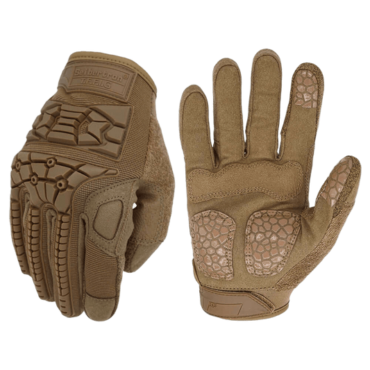 Durable tactical military gloves with flexible rubber knuckles for impact protection
