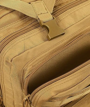 Waterproof camping backpack equipped with heavy-duty straps for secure carrying.