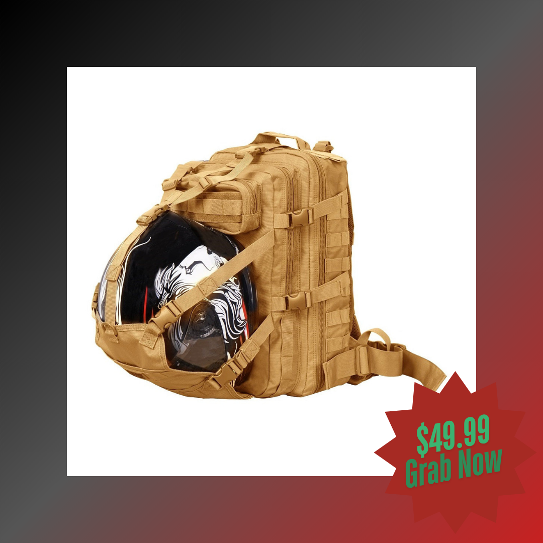 armoured backpack for laptop and bike Waterproof Motorcycle Backpack with Helmet Holder and Large Capacity