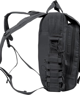 Waterproof sling bag with Molle system, perfect for hiking and camping.