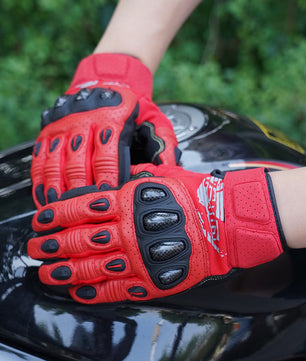 Seibertron SPS2 Plus Youth Summer Motorcycle Gloves – Genuine Leather, Breathable, Carbon Fiber, Abrasion-Resistant, Anti-Slip Design for Enhanced Comfort and Protection
