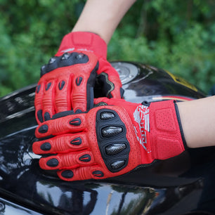 Seibertron SPS2 Summer Motorcycle Gloves – Genuine Leather, Breathable, Carbon Fiber, Abrasion-Resistant, Anti-Slip Design for Enhanced Comfort and Protection