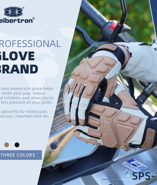Racing biker gloves with impact protection and flexibility