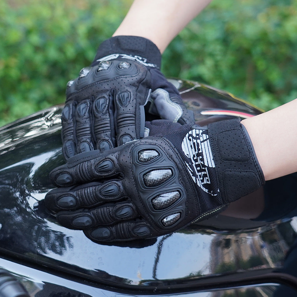 Seibertron SPS2 Summer Motorcycle Gloves – Genuine Leather, Breathable, Carbon Fiber, Abrasion-Resistant, Anti-Slip Design for Enhanced Comfort and Protection