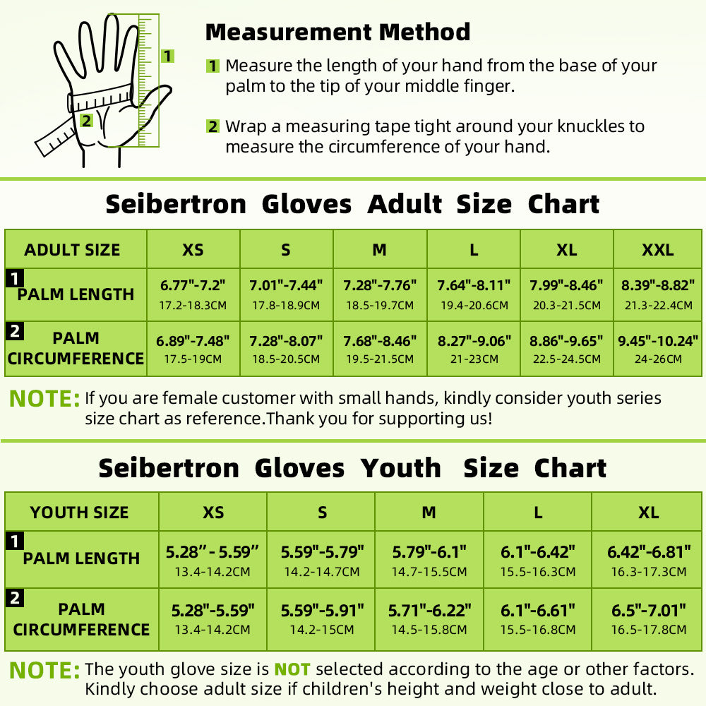 Seibertron Youth G.A.R.G 2.0 Gel-Filled Anti-Impact Ultra-Stick Football Receiver Gloves – Patented Technology for Maximum Grip & Protection