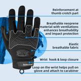 color:Black | Seibertron Full Finger Climbing Sailing Gloves full finger padded palm climbing rope gloves image 02