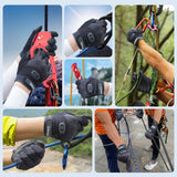 color:Black | Seibertron Full Finger Climbing Sailing Gloves full finger padded palm climbing rope gloves image 05