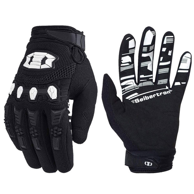 color:Black | Seibertron Dirtpaw full finger motocross and off-road riding gloves image 01