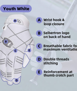 Seibertron Youth B-A-R PRO 2.0 Signature Baseball/Softball Batting Gloves Super Grip Finger