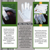 color:White | Seibertron American Football Receiver Adult Gloves ultra-stick adult football receiver gloves image 05