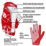 color:Red | Seibertron American Football Receiver Adult Gloves ultra-stick adult football receiver gloves image 10