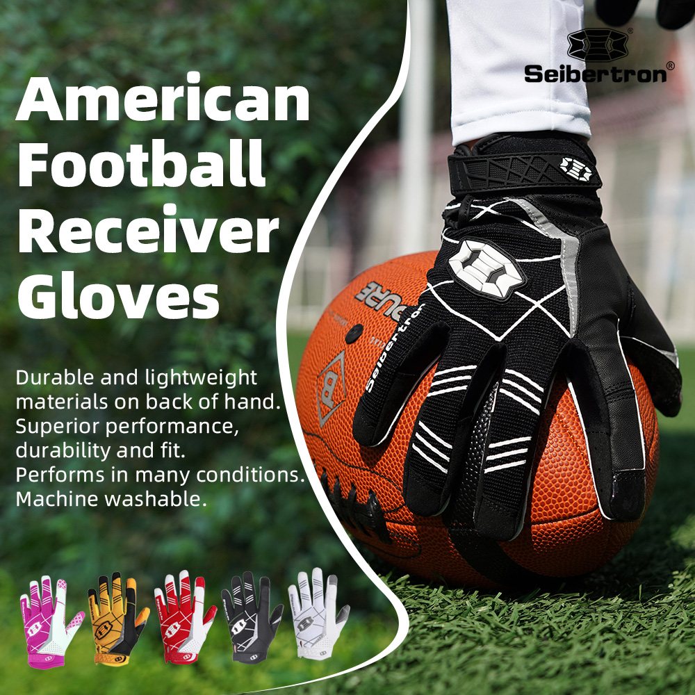 color:all | Seibertron American Football Receiver Adult Gloves ultra-stick adult football receiver gloves common image 14