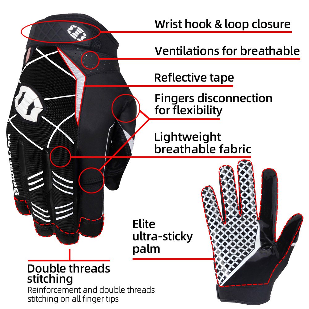 color:all | Seibertron American Football Receiver Adult Gloves ultra-stick adult football receiver gloves common image 15