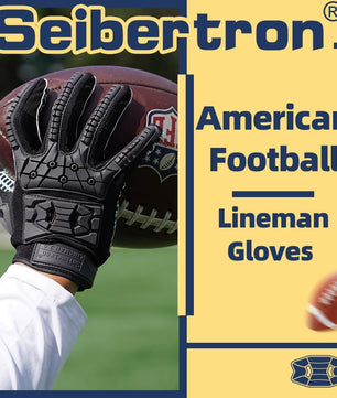 Football gloves made for lineman use