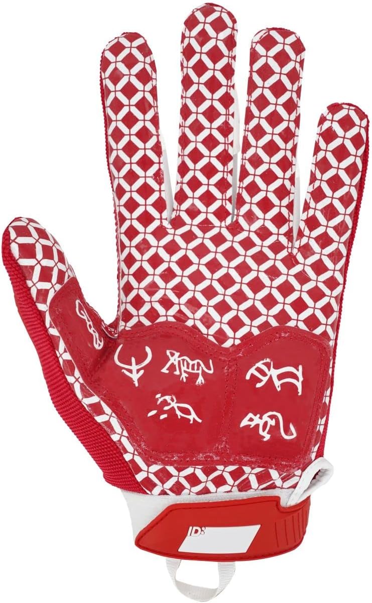 Red football lineman gloves for team colors