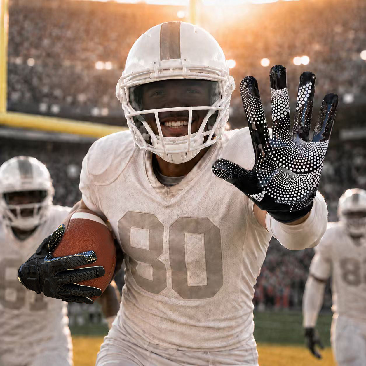 seibertron-gallery:garg-adult-youth-20260714 | product:7340603179198 | color:Black | group:Adult | slot:2 | Seibertron G.A.R.G 2.0 adult football receiver gloves black gallery 2