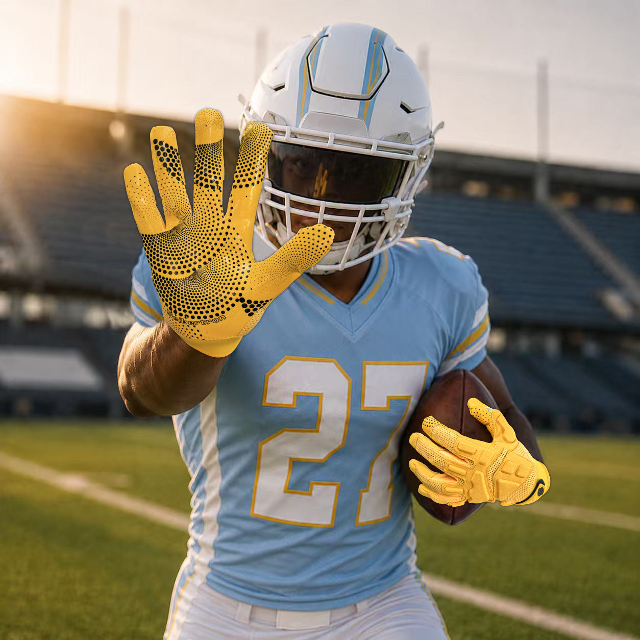 seibertron-gallery:garg-adult-youth-20260714 | product:7340603179198 | color:Yellow | group:Adult | slot:5 | Seibertron G.A.R.G 2.0 adult football receiver gloves yellow gallery 5