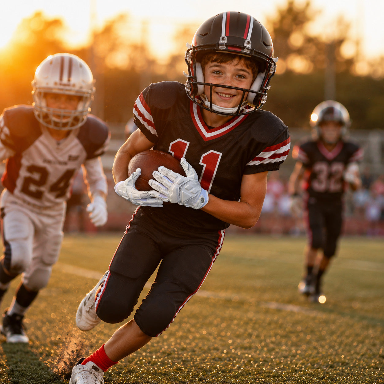 seibertron-gallery:garg-adult-youth-20260714 | product:7340603179198 | color:White | group:Youth | slot:4 | Seibertron G.A.R.G 2.0 youth football receiver gloves white gallery 4