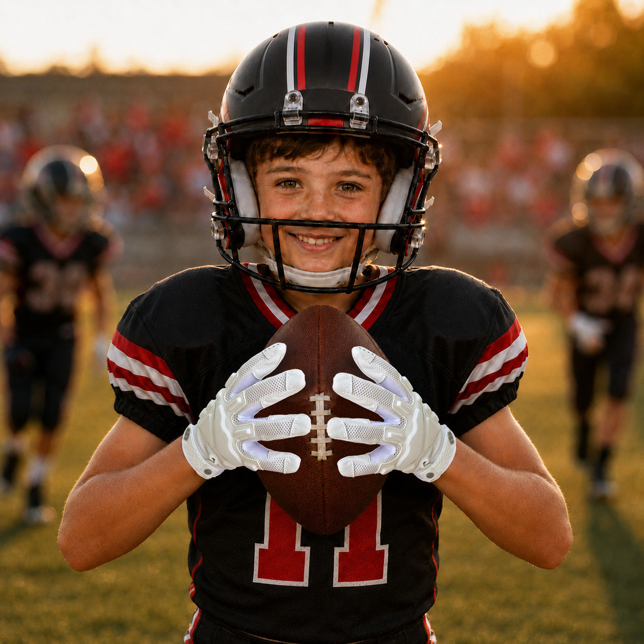 seibertron-gallery:garg-adult-youth-20260714 | product:7340603179198 | color:White | group:Youth | slot:5 | Seibertron G.A.R.G 2.0 youth football receiver gloves white gallery 5