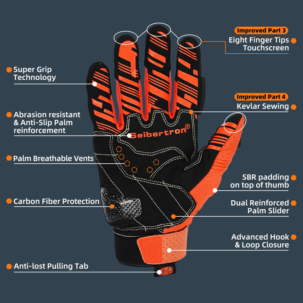 Guantes para motocicleta con protección