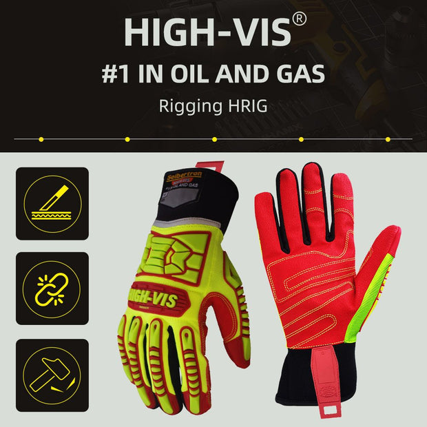 color:all | Seibertron HIGH-VIS HRIG anti-impact water-resistant rigger gloves with TPR protection image 01