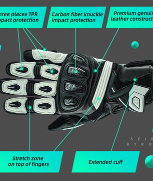 Impact protected leather gloves for riding