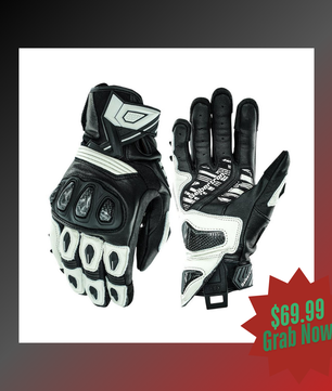 Leather gloves with impact protection for motorcycle use