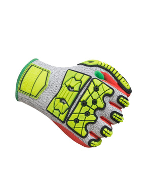 Industrial work gloves with impact protection for mechanical tasks