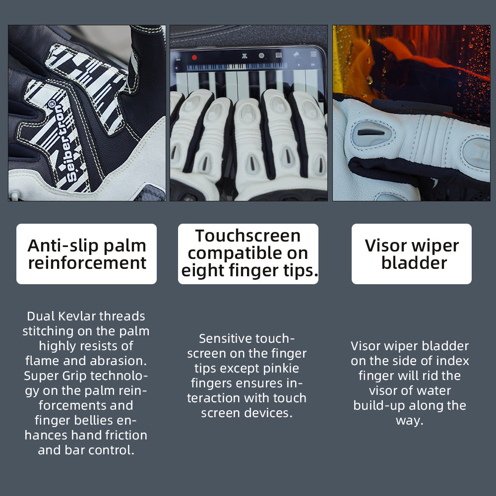 Warm winter motorcycle gloves with insulation