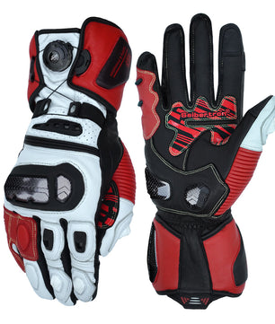 Men’s leather racing gloves for motorcycle riding