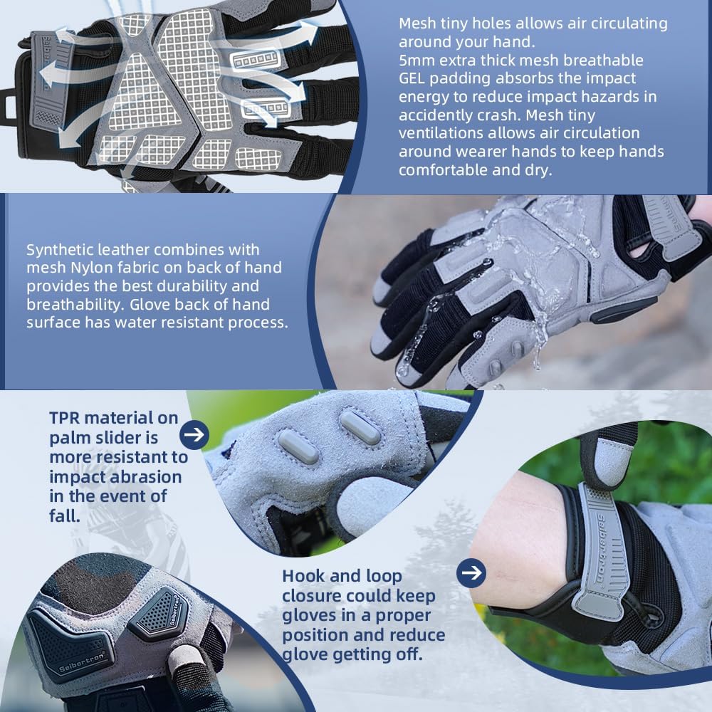 Moto racing gloves developed for competitive riding applications
