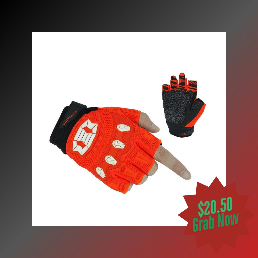 orange dirt bike gloves