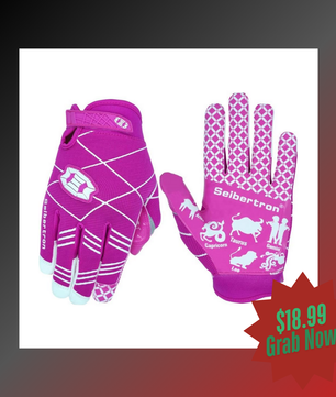 youth football gloves pink