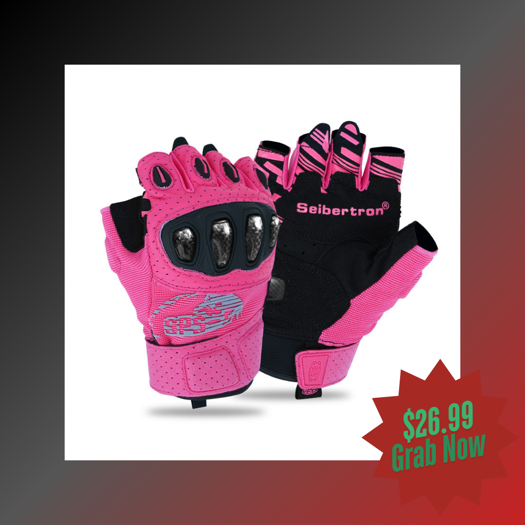 motorcycle gloves pink