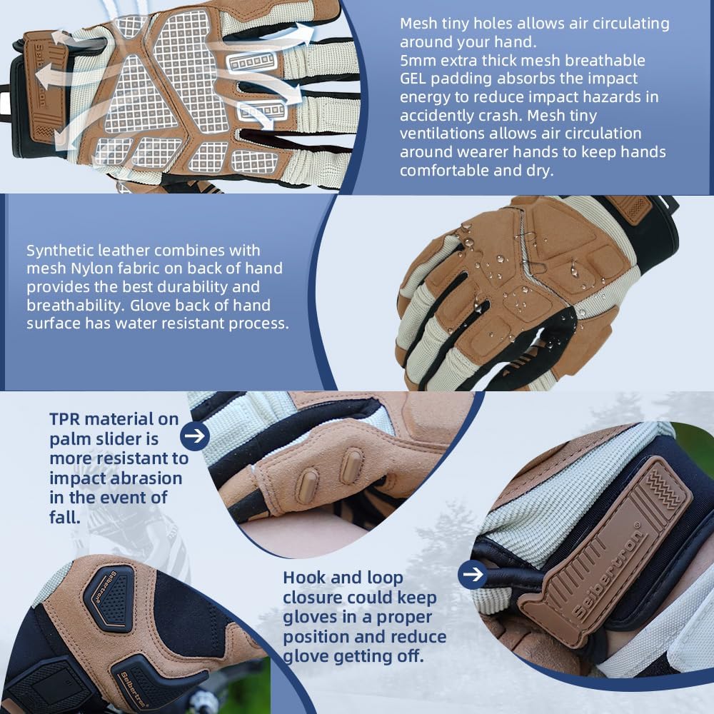 Premium dirt bike riding gloves for grip and comfort