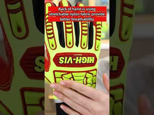 Seibertron高可见度HRIG防冲击工作手套 高可见度油气防水重型安全劳保机械手套 带TPR保护 黄红相间 CE EN388 4132标准