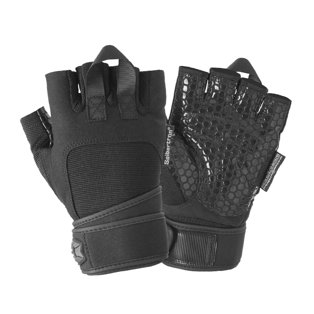 Seibertron Fitness Gloves for Weightlifting, Dumbbell & Pull-Up Bar Training, Long Wrist Wraps, Outdoor Half-Finger Design