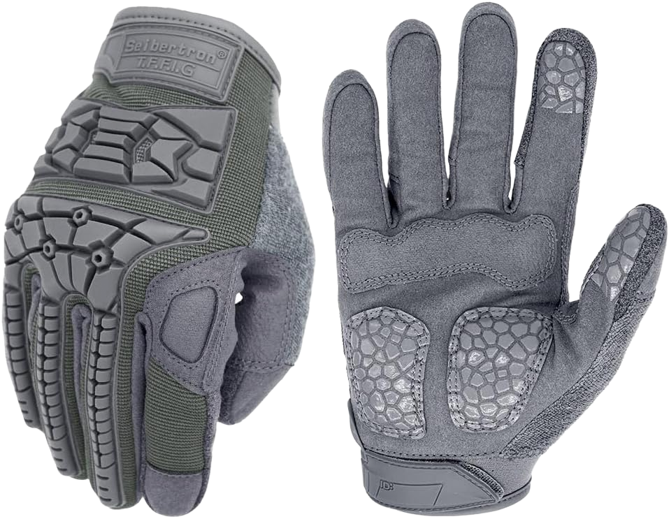 Seibertron T.F.F.I.G 2.0 Men's Best Tactical Gloves Military Gloves Flexible Rubber for Hunting Hiking Airsoft Combat Gloves Paintball Motorcycle Motorbike Riding Outdoor Gloves