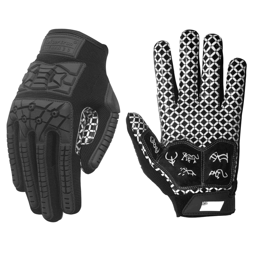 Seibertron Youth Full Finger Lineman 2.0 Football Gloves – Padded Palm, Flexible TPR Impact Protection, & Enhanced Grip