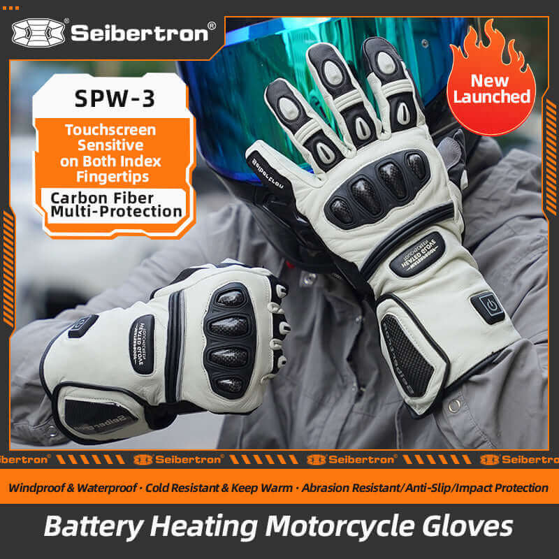 Rechargeable Heated Gloves for Men & Women – 7.4V 3000mAh Waterproof Windproof Electric Gloves for Winter Skiing, Snowboarding, Snowmobiling, and Motorcycling - SeibertronSports Gloves