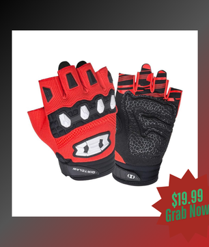 red motorbike gloves