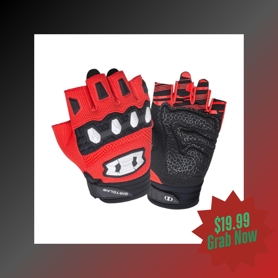 red motorbike gloves